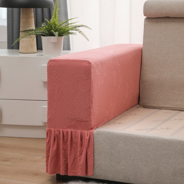 91家纺网 家纺一手货源 找家纺 千彤沙发垫 2024新款沙发扶手套-三叶草系列 三叶草-豆沙红