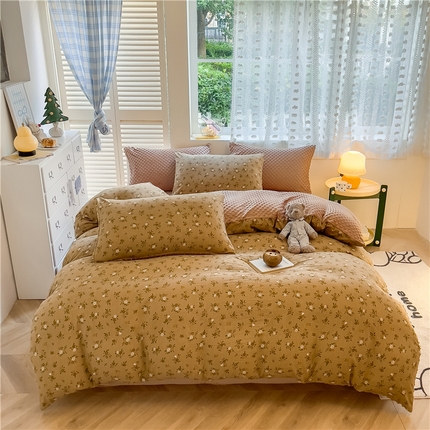 91家纺网 家纺一手货源 找家纺 （总）佰亿莱 2024新款豆豆绒四件套