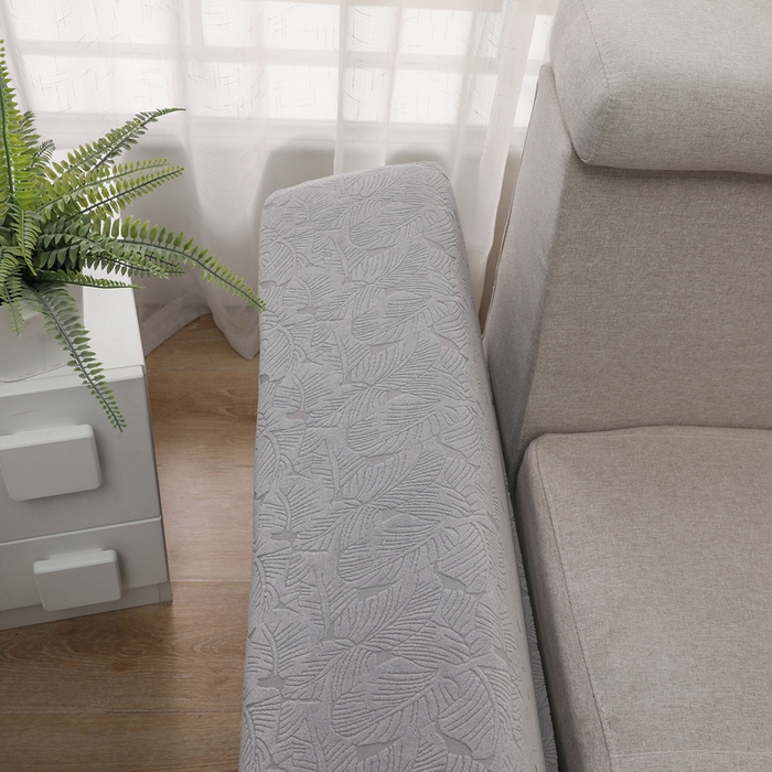 91家纺网 家纺一手货源 找家纺 千彤沙发垫 2024新款沙发扶手套-小树叶系列 小树叶-银灰