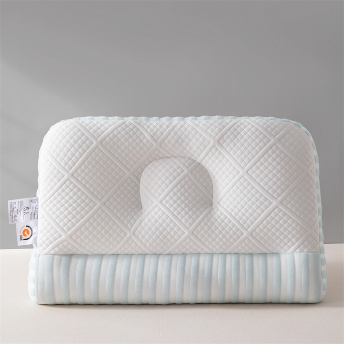 91家纺网 家纺一手货源 找家纺 大熊枕芯 2024新款情侣款刺绣牵引枕枕头枕芯 蓝色低枕一对