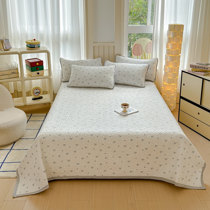 91家纺网 家纺一手货源 找家纺 芯元素 2024新款云纱棉床盖三件套 甜心兰