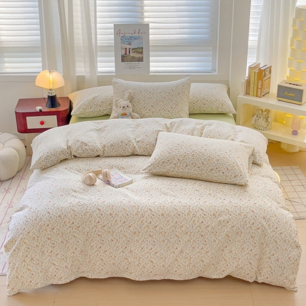 91家纺网 家纺一手货源 找家纺 卡普家居 2025新款法式全棉小香风碎花四件套-实景拍摄 栀梦