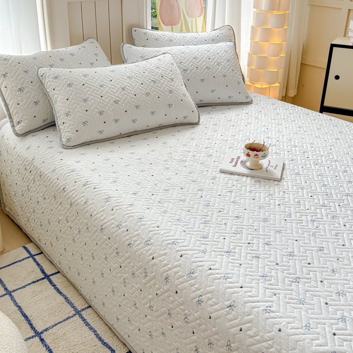 91家纺网 家纺一手货源 找家纺 芯元素 2024新款云纱棉床盖三件套 甜心兰