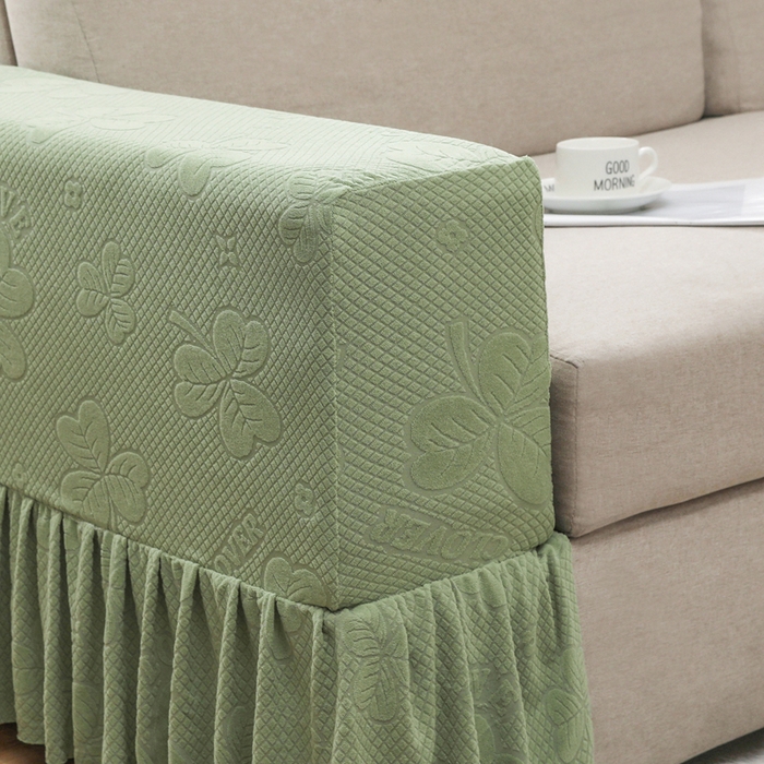 91家纺网 家纺一手货源 找家纺 千彤沙发垫 2024新款沙发扶手套-三叶草系列 三叶草-浅绿