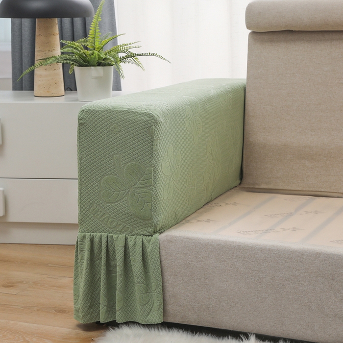91家纺网 家纺一手货源 找家纺 千彤沙发垫 2024新款沙发扶手套-三叶草系列 三叶草-浅绿
