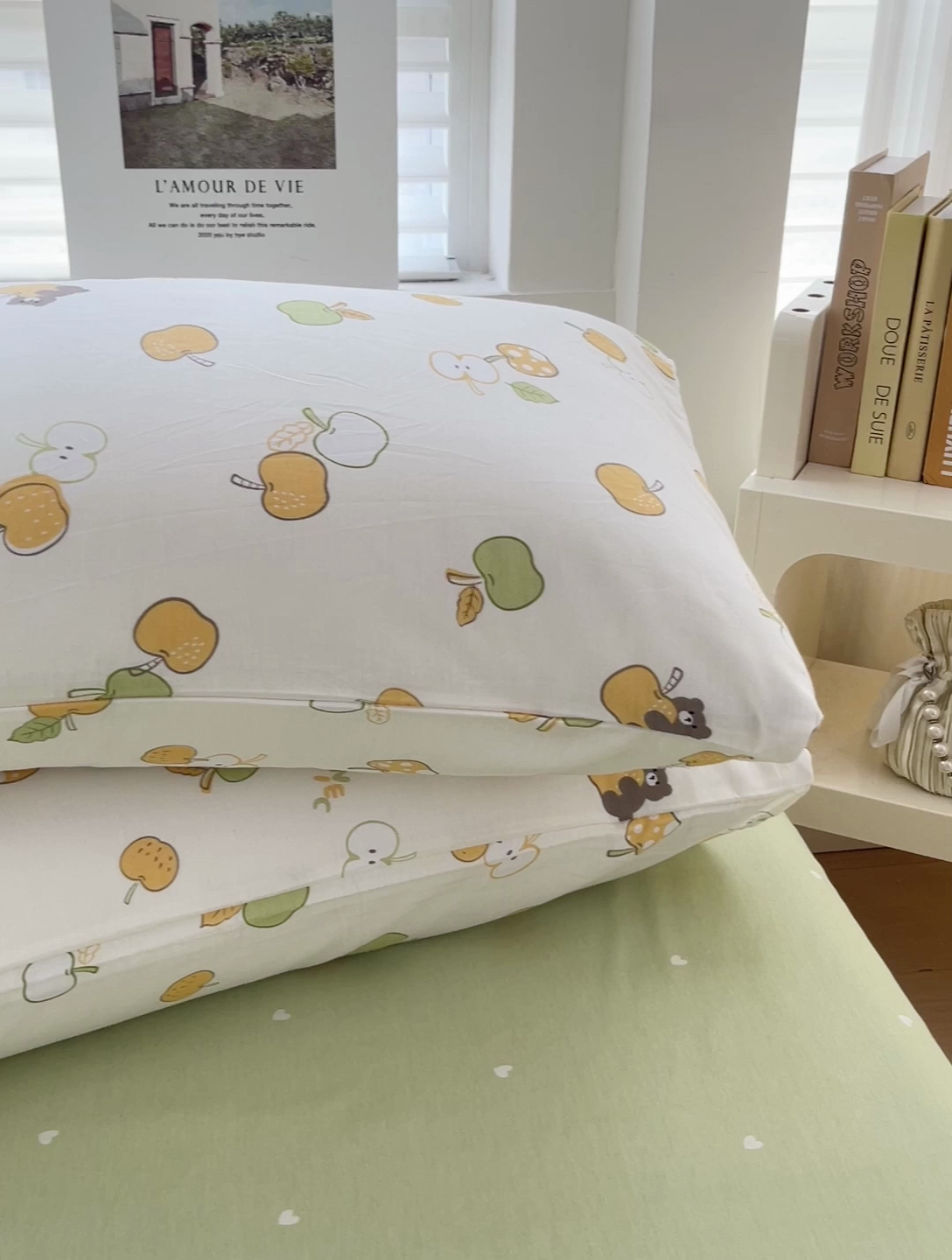 91家纺网 家纺一手货源 找家纺 卡普家居 2025新款法式全棉小香风碎花单枕套-实景拍摄 夏日甜果