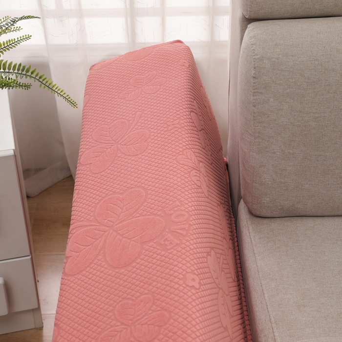 91家纺网 家纺一手货源 找家纺 千彤沙发垫 2024新款沙发扶手套-三叶草系列 三叶草-豆沙红