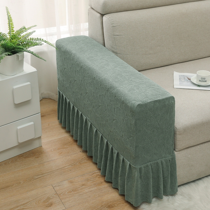 91家纺网 家纺一手货源 找家纺 千彤沙发垫 2024新款沙发扶手套-小树叶系列 小树叶-豆绿