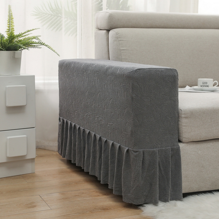 91家纺网 家纺一手货源 找家纺 千彤沙发垫 2024新款沙发扶手套-小树叶系列 小树叶-深灰