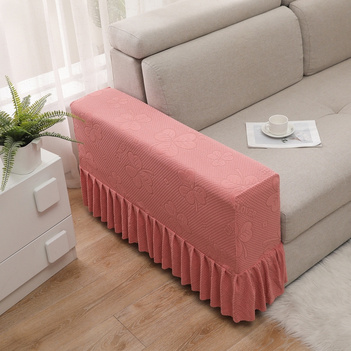 91家纺网 家纺一手货源 找家纺 千彤沙发垫 2024新款沙发扶手套-三叶草系列 三叶草-豆沙红