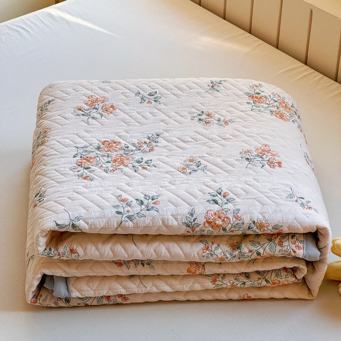 91家纺网 家纺一手货源 找家纺 芯元素 2024新款云纱棉床盖三件套 暗香