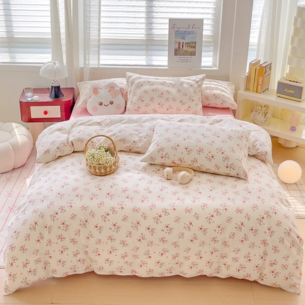 91家纺网 家纺一手货源 找家纺 卡普家居 2025新款法式全棉小香风碎花四件套-实景拍摄 四季飘香