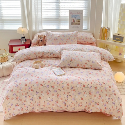 91家纺网 家纺一手货源 找家纺 卡普家居 2025新款法式全棉小香风碎花四件套-实景拍摄 晨园幽香