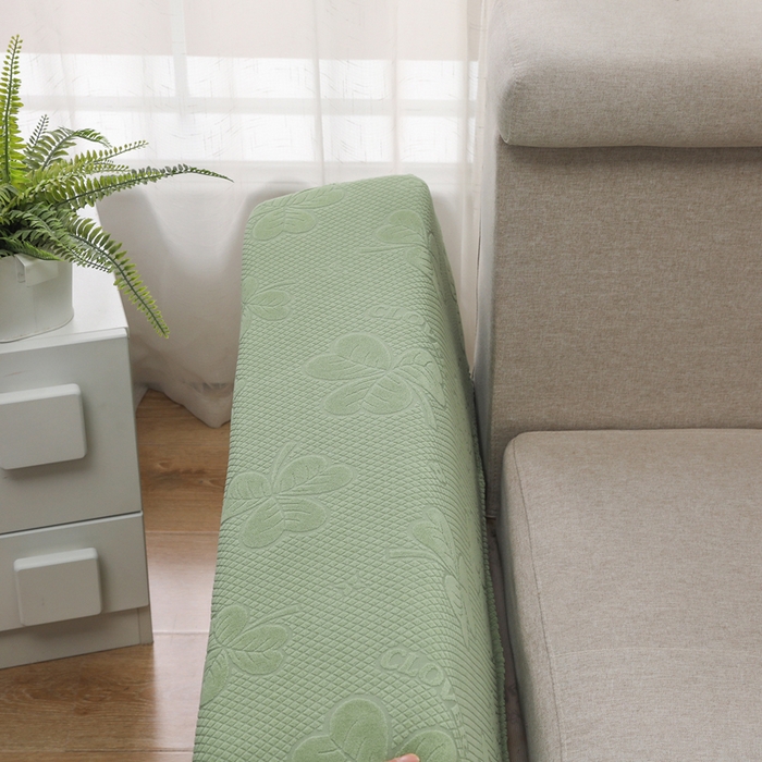91家纺网 家纺一手货源 找家纺 千彤沙发垫 2024新款沙发扶手套-三叶草系列 三叶草-浅绿