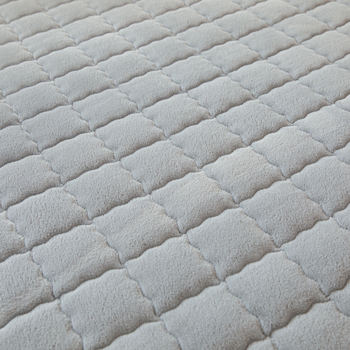 91家纺网 家纺一手货源 找家纺 鑫钰 2024新款秋冬季学生宿舍专用加厚牛奶绒床笠-暖格 暖格-浅灰