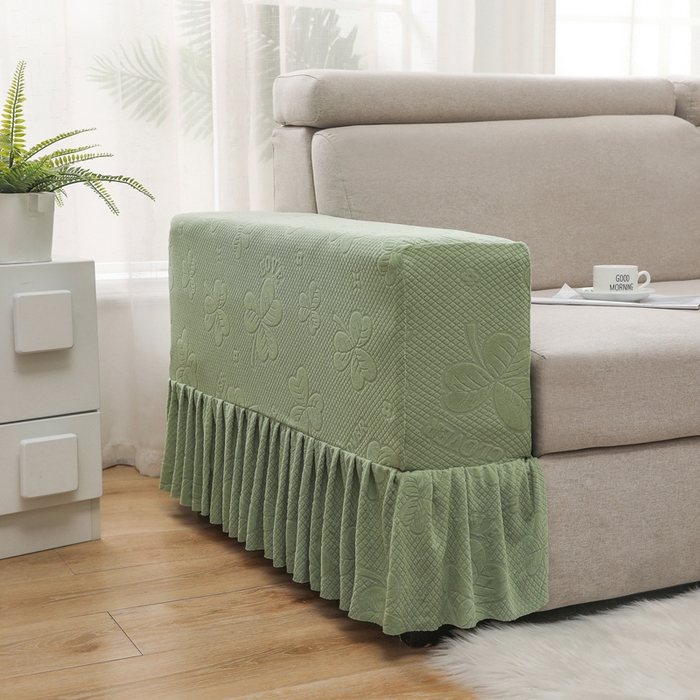 91家纺网 家纺一手货源 找家纺 千彤沙发垫 2024新款沙发扶手套-三叶草系列 三叶草-浅绿