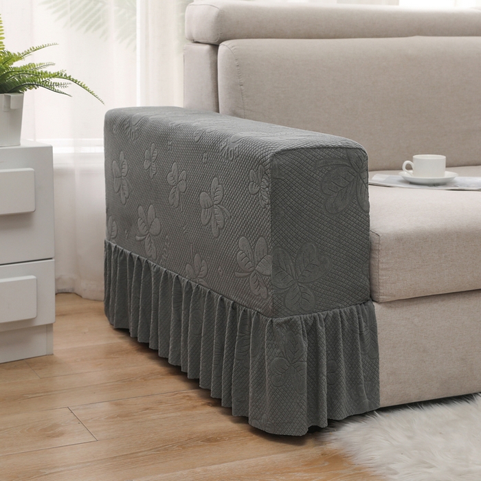 91家纺网 家纺一手货源 找家纺 千彤沙发垫 2024新款沙发扶手套-三叶草系列 三叶草-深灰