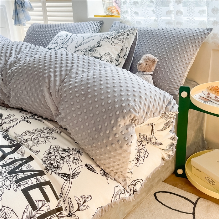 91家纺网 家纺一手货源 找家纺 （总）佰亿莱 2024新款豆豆绒四件套