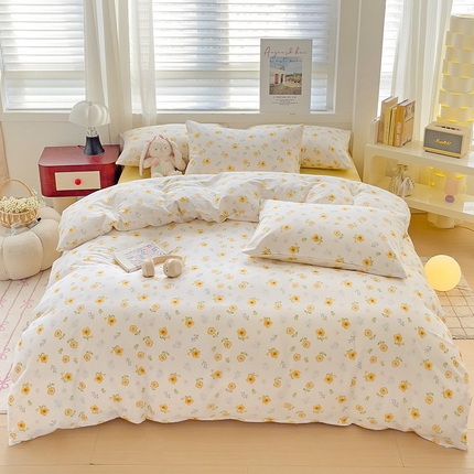 91家纺网 家纺一手货源 找家纺 卡普家居 2025新款法式全棉小香风碎花四件套-实景拍摄 浅遥香