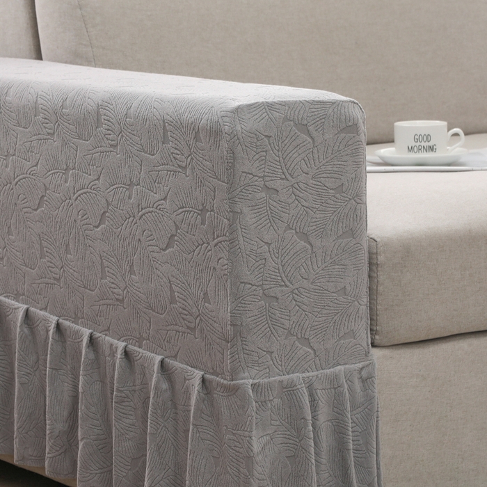 91家纺网 家纺一手货源 找家纺 千彤沙发垫 2024新款沙发扶手套-小树叶系列 小树叶-银灰