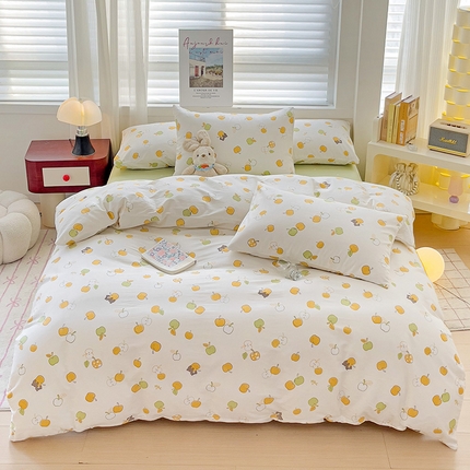 91家纺网 家纺一手货源 找家纺 卡普家居 2025新款法式全棉小香风碎花四件套-实景拍摄 夏日甜果