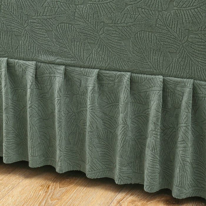 91家纺网 家纺一手货源 找家纺 千彤沙发垫 2024新款沙发扶手套-小树叶系列 小树叶-豆绿