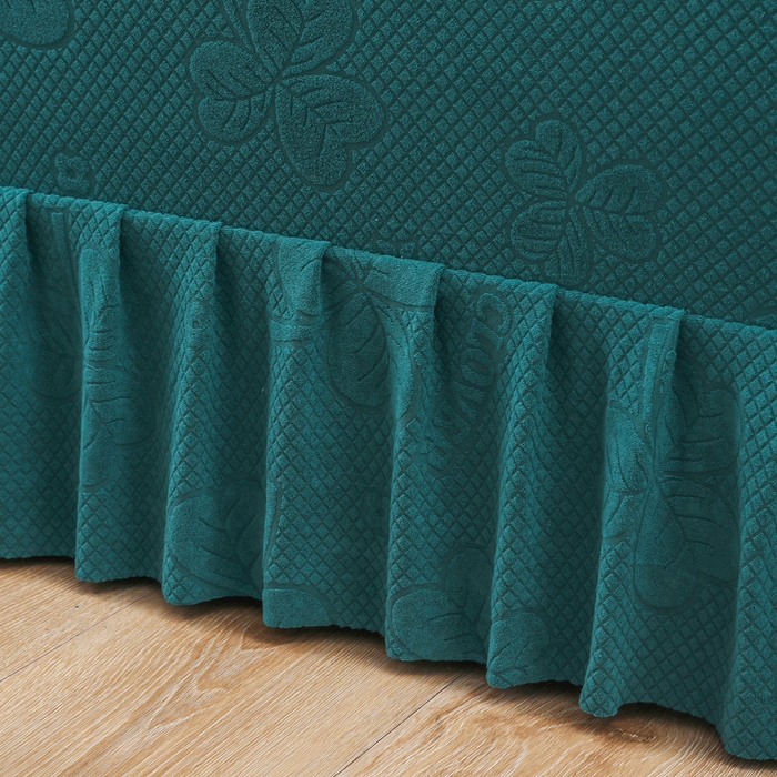 91家纺网 家纺一手货源 找家纺 千彤沙发垫 2024新款沙发扶手套-三叶草系列 三叶草-孔雀蓝