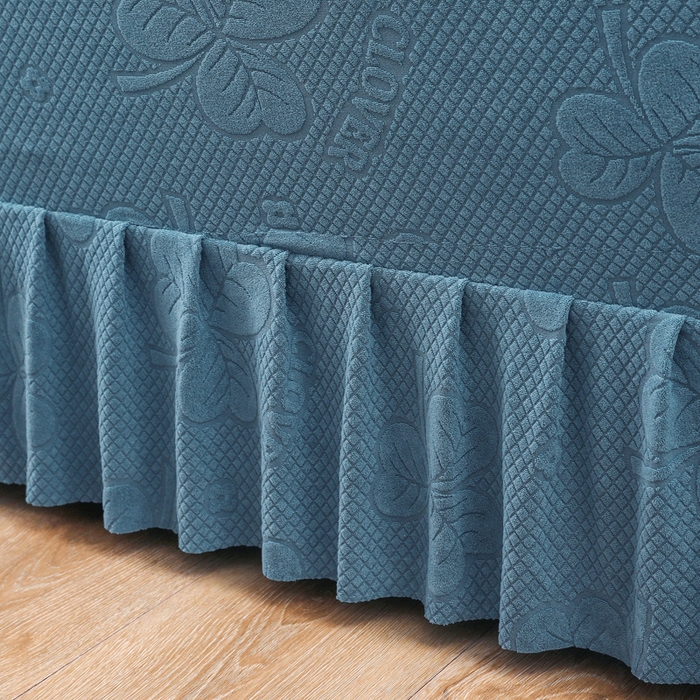 91家纺网 家纺一手货源 找家纺 千彤沙发垫 2024新款沙发扶手套-三叶草系列 三叶草-水蓝