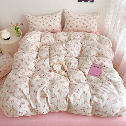 91家纺网 家纺一手货源 找家纺 卡普家居 2025新款法式全棉小香风碎花四件套-小红书拍摄 四季飘香