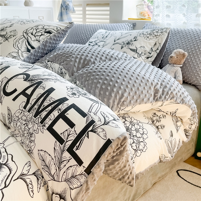 91家纺网 家纺一手货源 找家纺 （总）佰亿莱 2024新款豆豆绒四件套