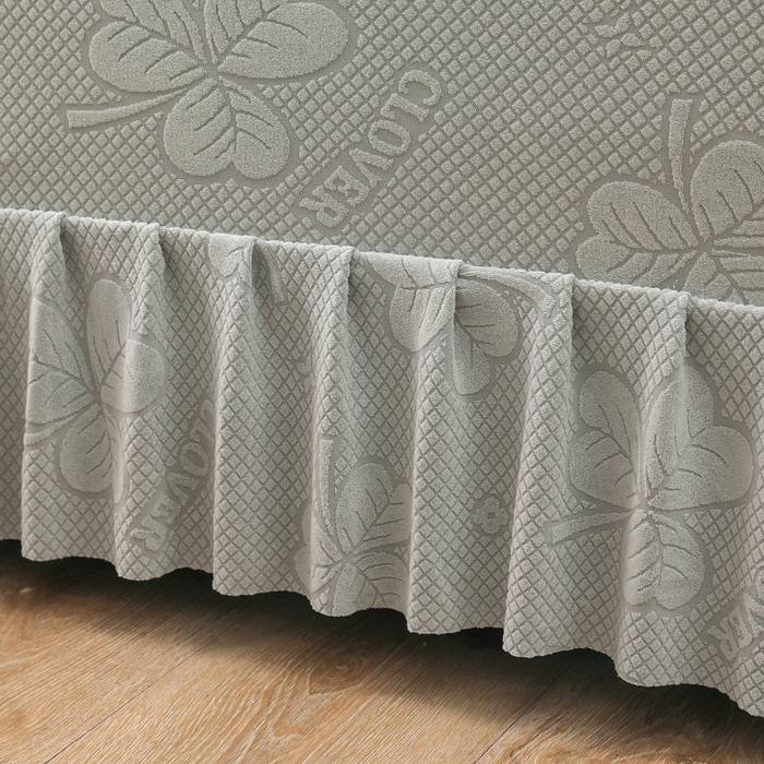 91家纺网 家纺一手货源 找家纺 千彤沙发垫 2024新款沙发扶手套-三叶草系列 三叶草-浅灰