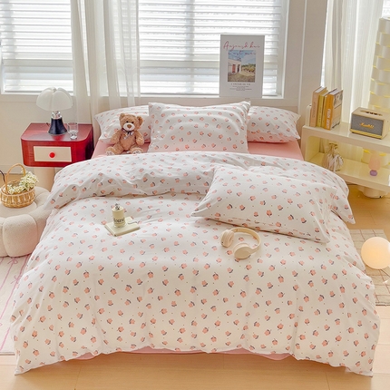 91家纺网 家纺一手货源 找家纺 卡普家居 2025新款法式全棉小香风碎花四件套-实景拍摄 萱梦