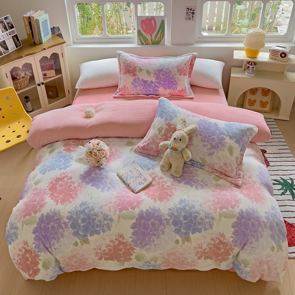 91家纺网 家纺一手货源 找家纺 （总）乐童家纺 2024新款跑量款牛奶绒床裙四件套