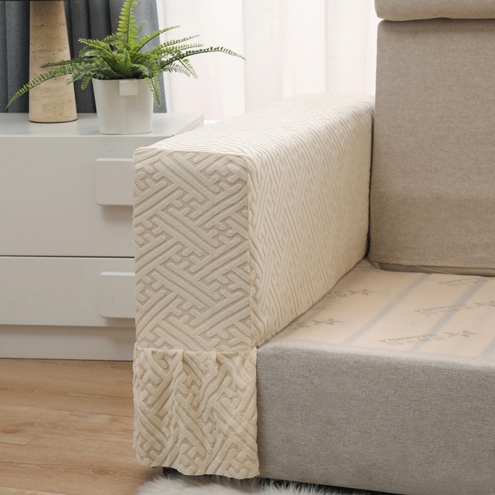 91家纺网 家纺一手货源 找家纺 千彤沙发垫 2024新款沙发扶手套-清韵系列 清韵-米黄