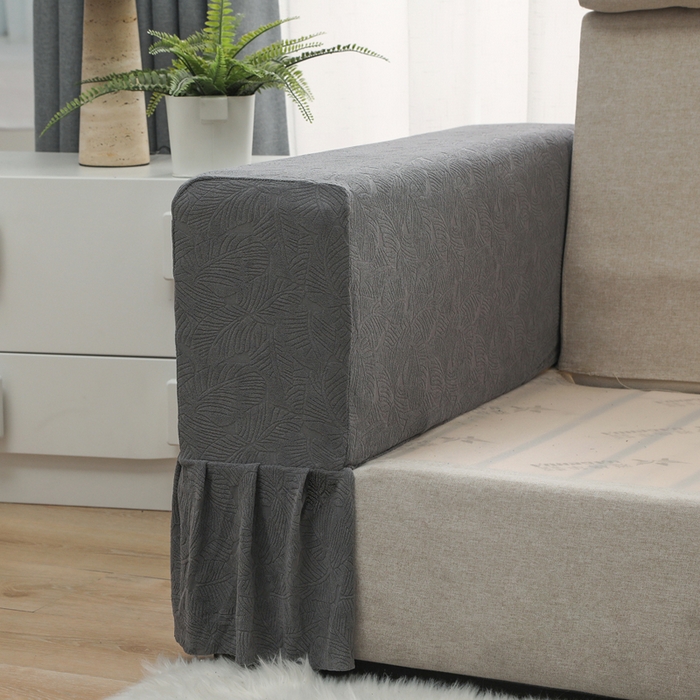 91家纺网 家纺一手货源 找家纺 千彤沙发垫 2024新款沙发扶手套-小树叶系列 小树叶-深灰