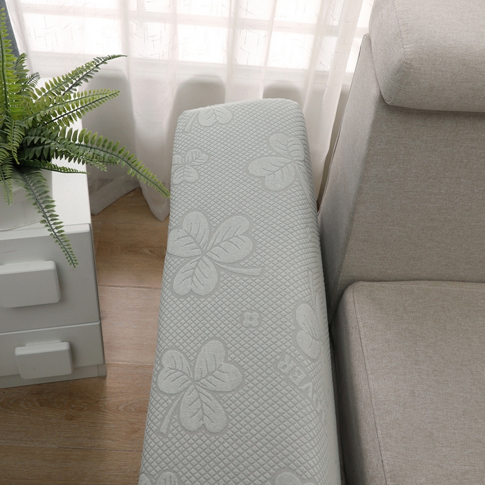 91家纺网 家纺一手货源 找家纺 千彤沙发垫 2024新款沙发扶手套-三叶草系列 三叶草-浅灰