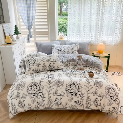 91家纺网 家纺一手货源 找家纺 （总）佰亿莱 2024新款豆豆绒四件套