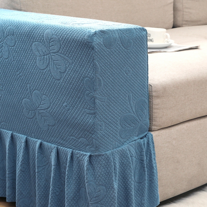 91家纺网 家纺一手货源 找家纺 千彤沙发垫 2024新款沙发扶手套-三叶草系列 三叶草-水蓝