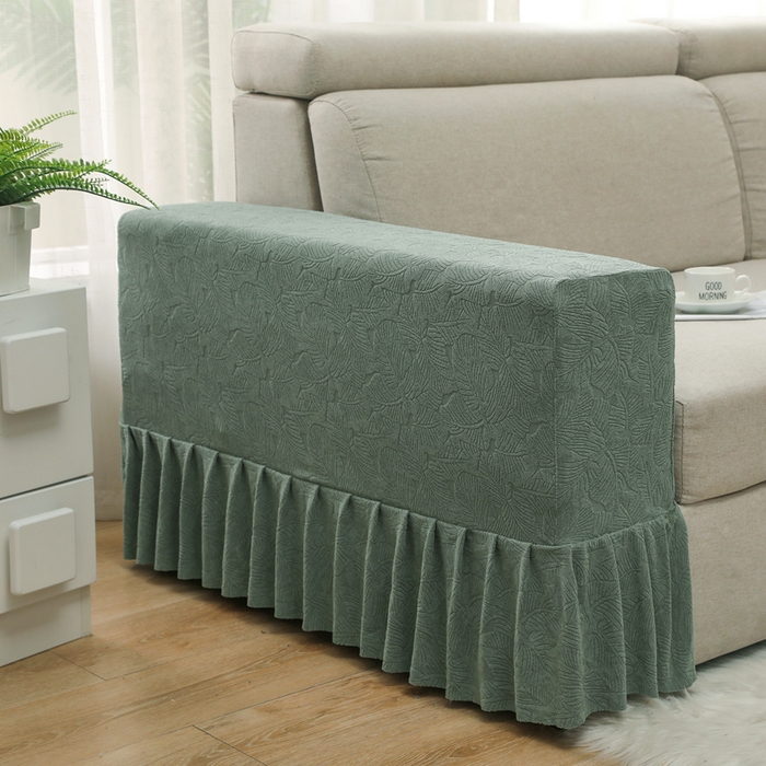 91家纺网 家纺一手货源 找家纺 千彤沙发垫 2024新款沙发扶手套-小树叶系列 小树叶-豆绿