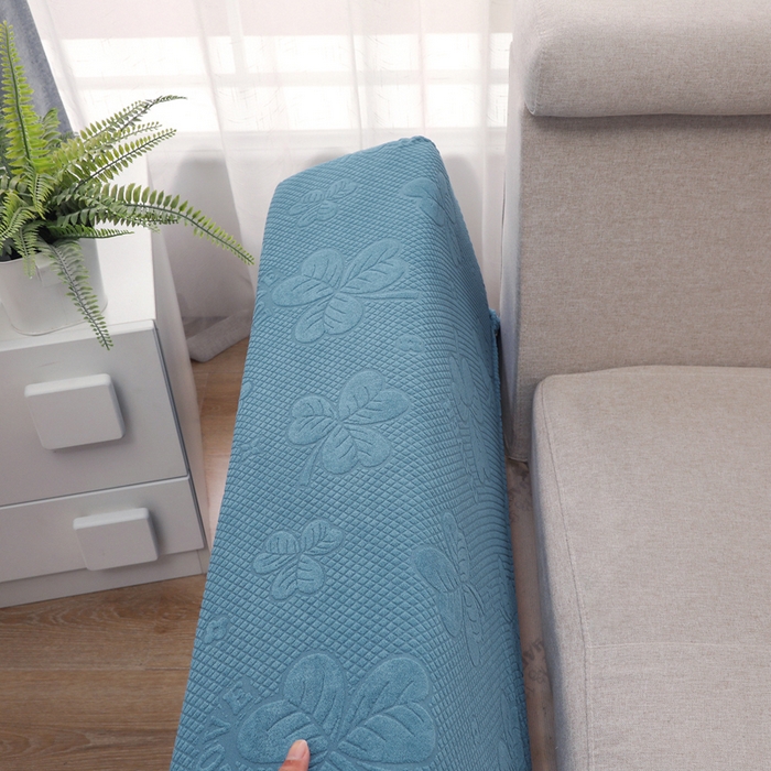 91家纺网 家纺一手货源 找家纺 千彤沙发垫 2024新款沙发扶手套-三叶草系列 三叶草-水蓝