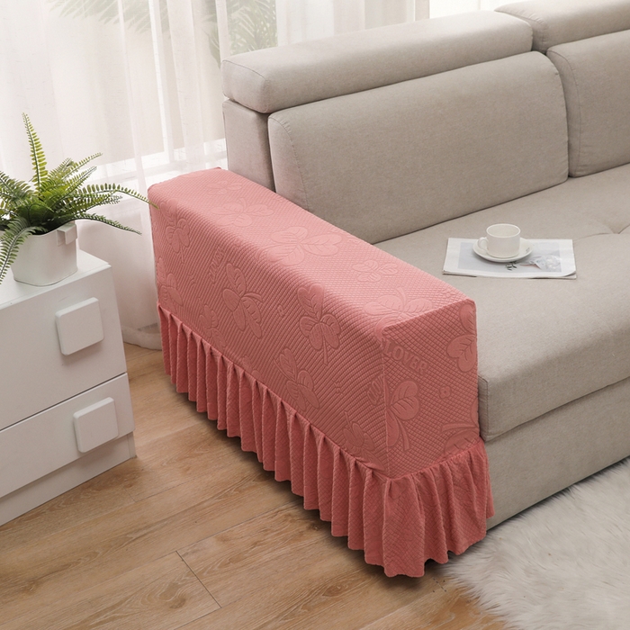 91家纺网 家纺一手货源 找家纺 千彤沙发垫 2024新款沙发扶手套-三叶草系列 三叶草-豆沙红