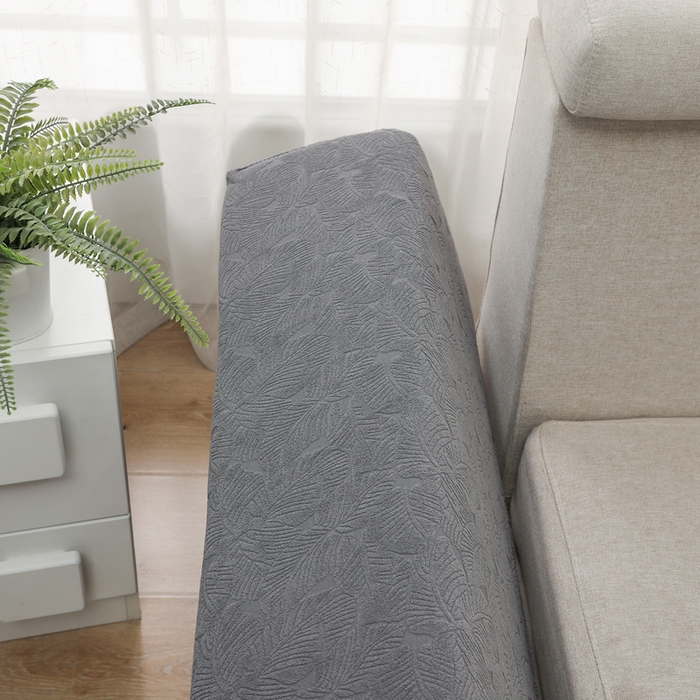 91家纺网 家纺一手货源 找家纺 千彤沙发垫 2024新款沙发扶手套-小树叶系列 小树叶-深灰