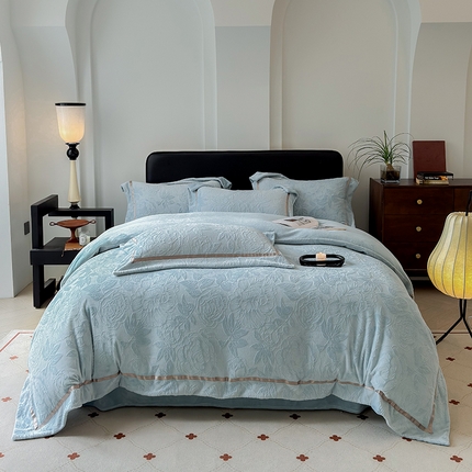 家居1号家纺 2024新款230克牛奶绒四件套-花梦情缘 花梦情缘-米兰