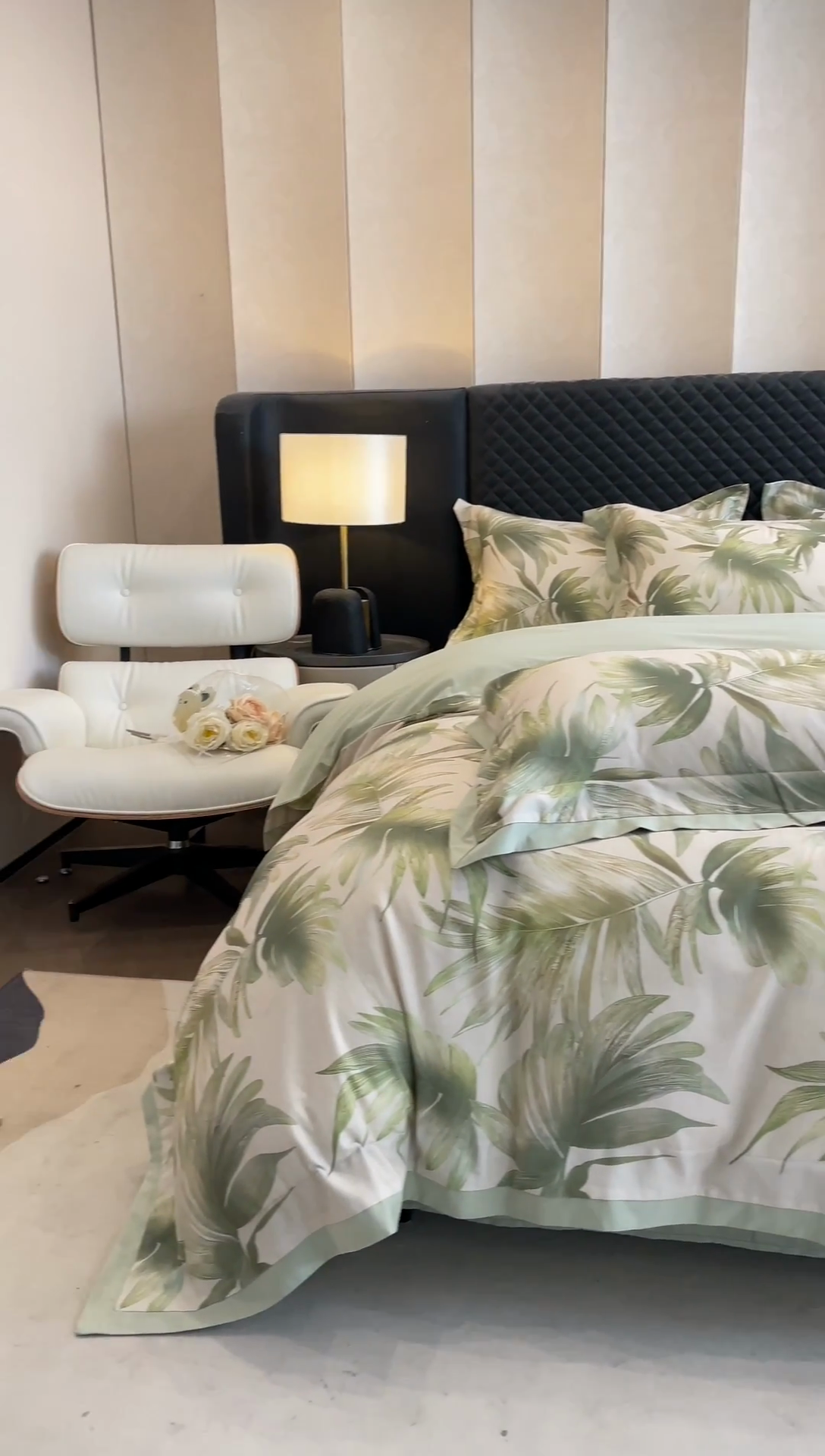 91家纺网 家纺一手货源 找家纺 安妮家居 2024新款A类全棉陶瓷数码印花四件套 米兰-绿