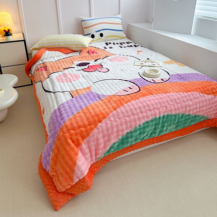 91家纺网 家纺一手货源 找家纺 （总）源舜家纺 2025新款兔绒印花泡泡冬被豆豆被被子被芯