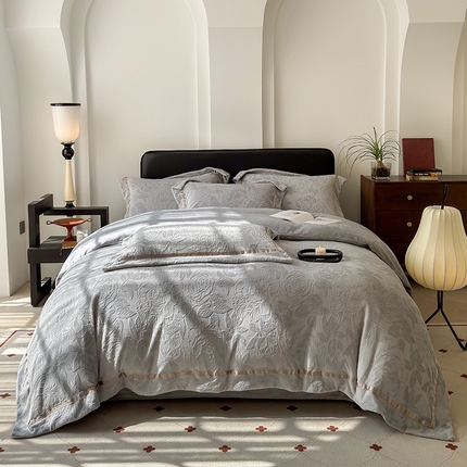 家居1号家纺 2024新款230克牛奶绒四件套-花梦情缘 花梦情缘-绅士灰