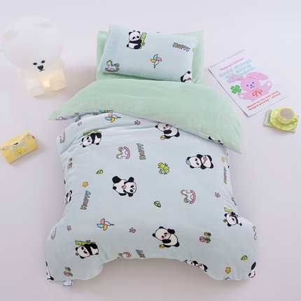 91家纺网 家纺一手货源 找家纺 （总）萌宝家纺 2024新款幼儿园牛奶绒被套大豆被芯可拆洗被子
