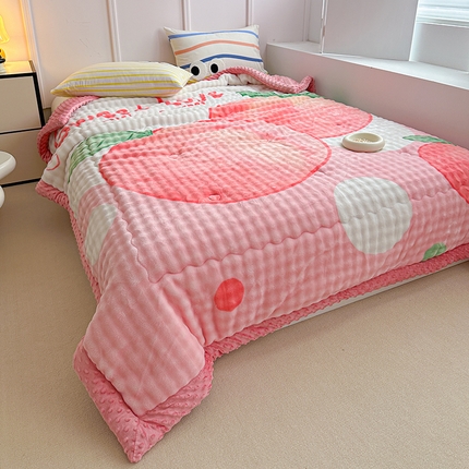 91家纺网 家纺一手货源 找家纺 （总）源舜家纺 2025新款兔绒印花泡泡冬被豆豆被被子被芯