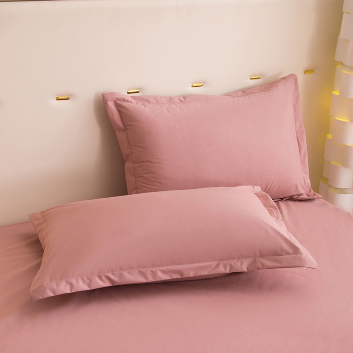 91家纺网 家纺一手货源 找家纺 茗婷家纺 2025新款供跨境外贸亚马逊纯色防水枕套外贸尺寸 豆沙