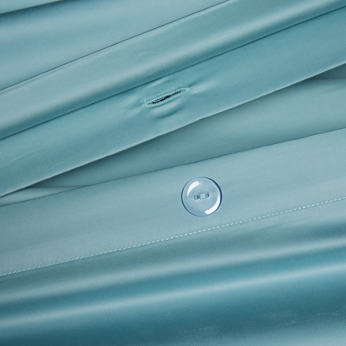 91家纺网 家纺一手货源 找家纺 缔缦 2024新款80s超细旦天丝棉陶瓷轻磨毛系列四件套-朵美 天青色